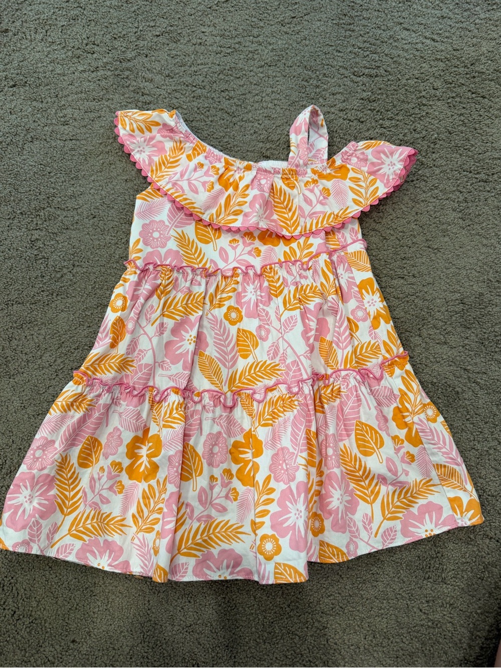 Tropical Ruffled Dress
